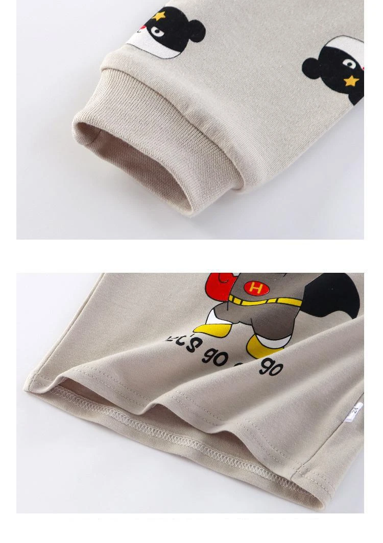 Baby Mädchen Jungen Cartoon Unterwäsche Set Herbstkleidung Bedruckte Cartoon Kinder Hauskleidung Zweiteiliges Set Langarm-Pyjama – Detail 5