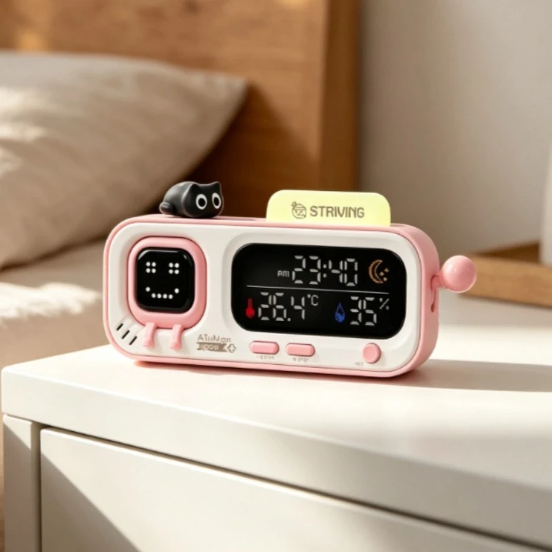 DUKA MOODA Smart Desktop Temperature and Humidity Clock Electric Digital Home Temperature and Humidity Gauge Smart Cute Alarm
