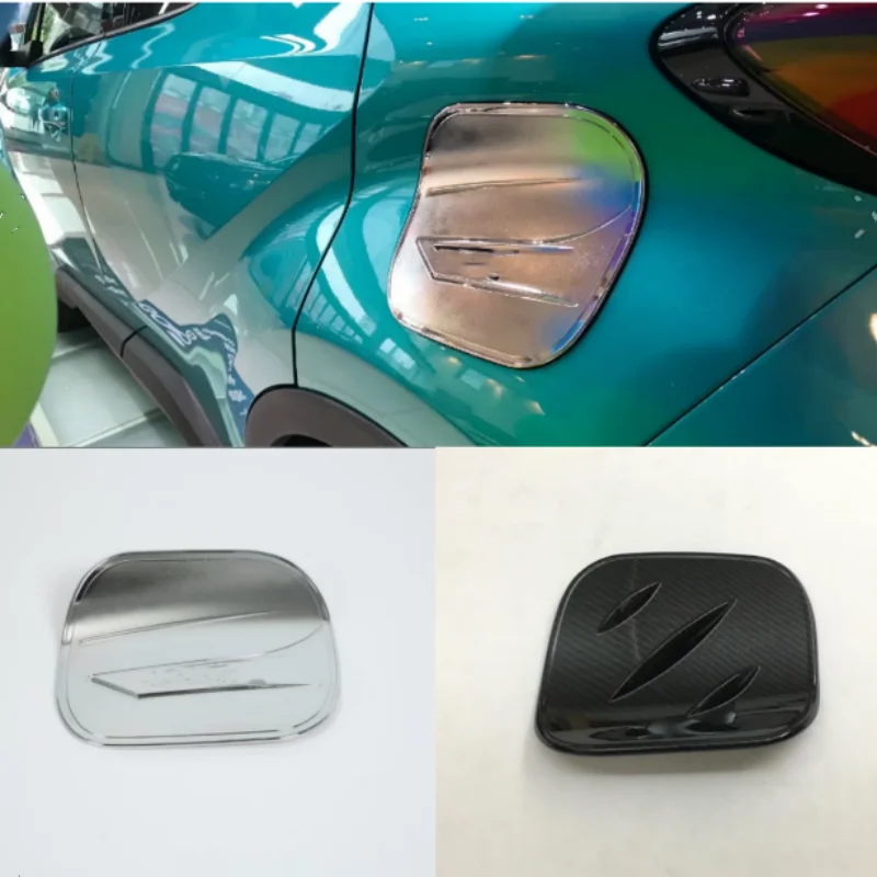 

For Toyota C-HR CHR 2017 2018 2019 2020 2021 Body Gas/Fuel/Oil Tank Cover Cap Sticker ABS Chrome/Carbon Fiber Auto Car Frame