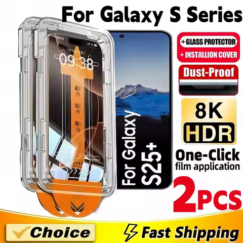 2Pcs Oleophobic Coating Dust Free Easy Installation Screen Protector for Samsung Galaxy S25 S24 S21 S22 S23 Ultra Plus Glass