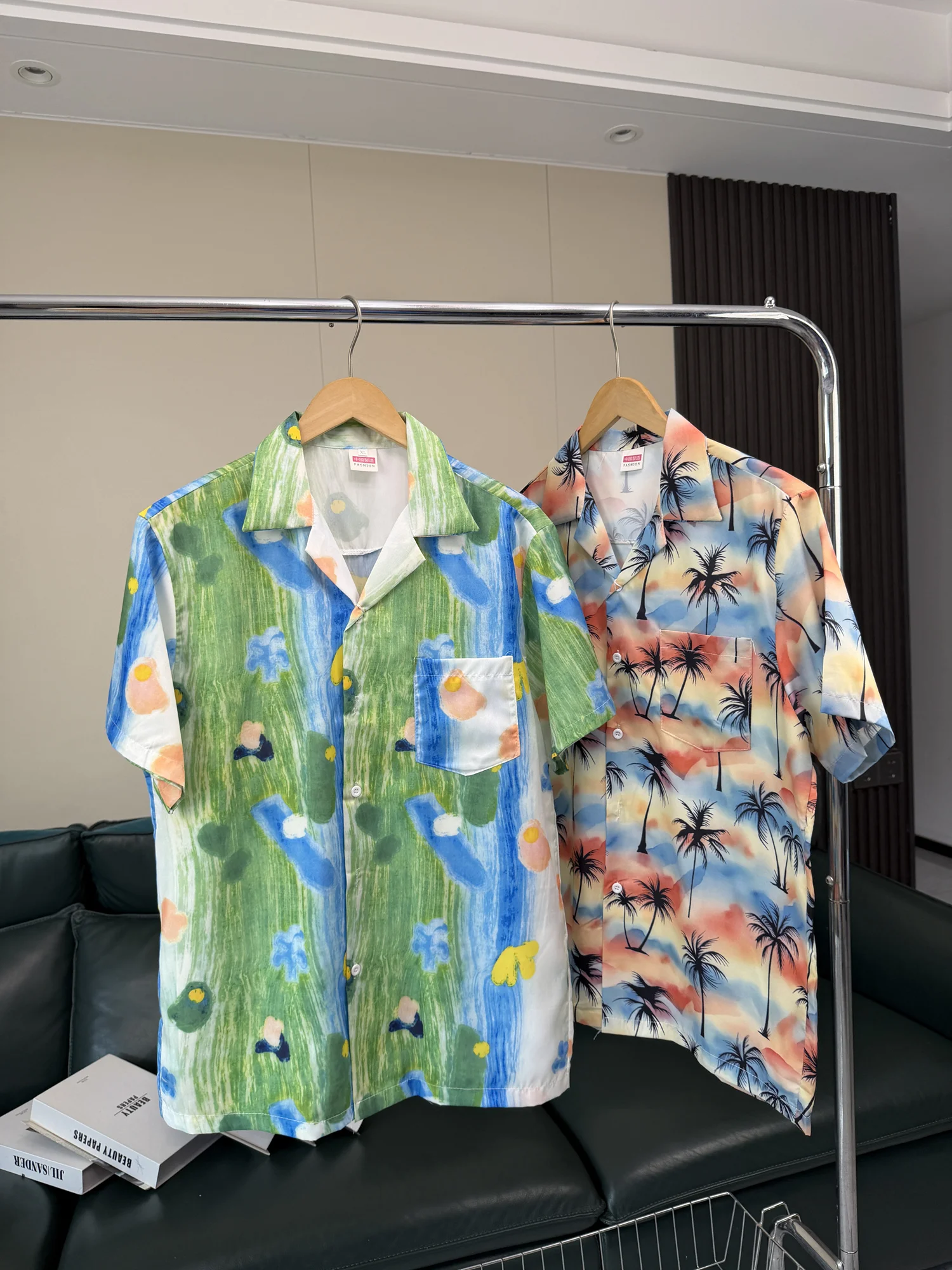Thai Style Cuban Collar Shirt Loose Fit Summer Men's Vacation Hawaii Beach Short Sleeve Shirt Retro Style Floral Print Button up