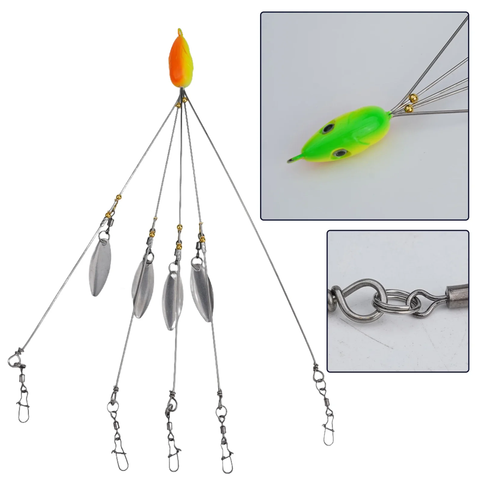 1pc/5pcs Umbrella Fishing Bass Lure Rig 5 Arms Alabama Rig Head Swimming Bait With Swivel Outdoor Fishing Accessories Practical