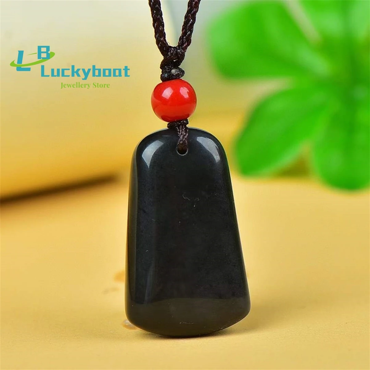 Natural Black Gold Silk Jade T-shaped Plait Pendant is Exquisite Simple Fashionable and Versatile for Men and Women's Jewelry