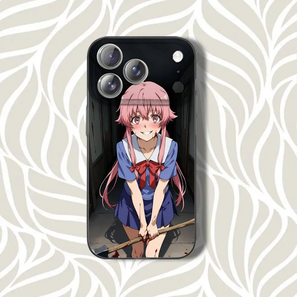 M-Mirai Nikki Gasai Yuno Handyhülle für iPhone 16,14,11,17,13,15,12,Air,Plus,Pro,Max,E,Mini Frosted für MagSafe Magnetic Grey