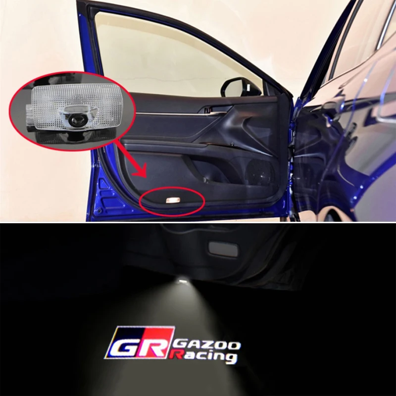 

2Pcs Car Courtesy Welcome Light Car Door Warning Light For Toyota GR Sport Gazoo Racing RAV4 C-HR NOAH Corolla Camry Prado Mirai