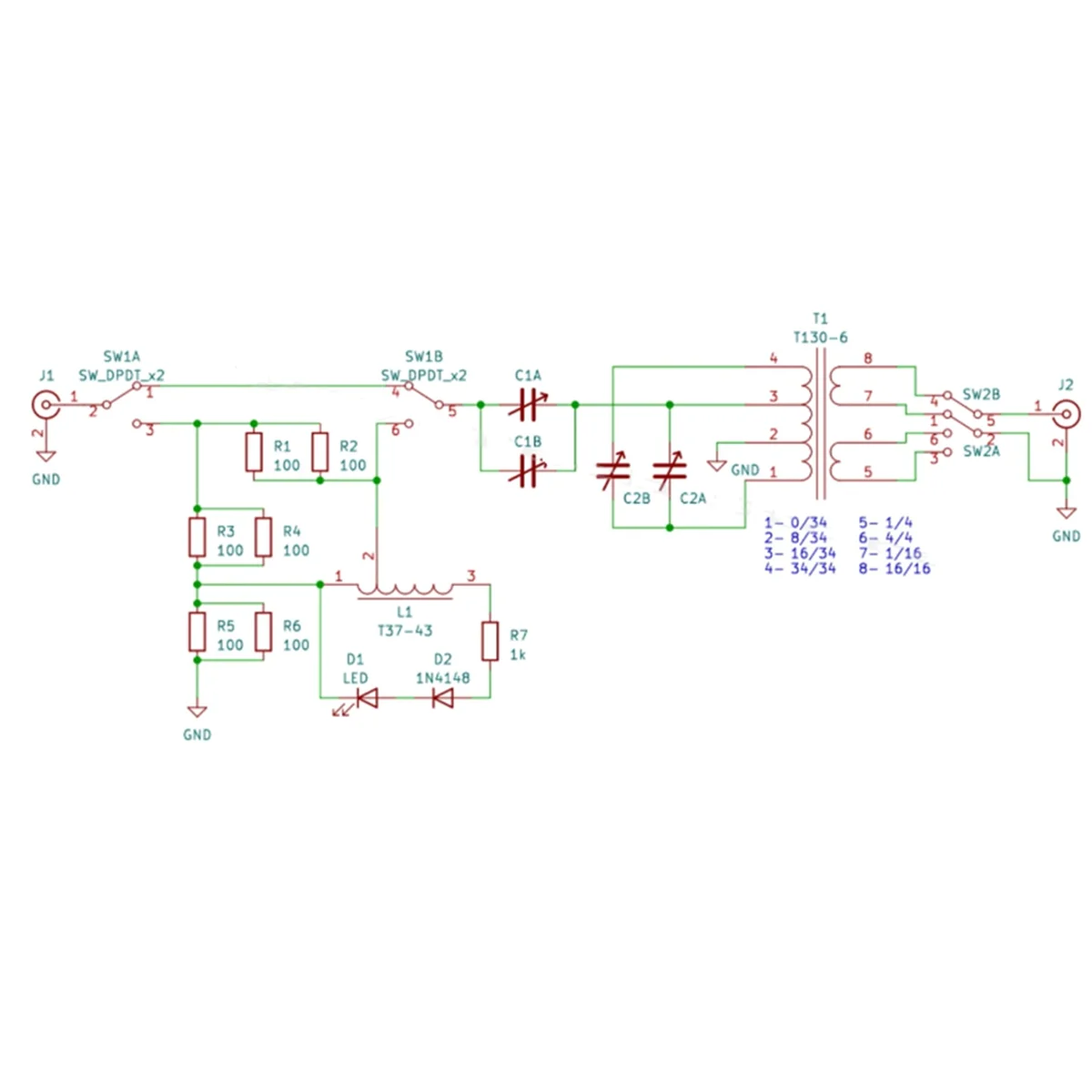 QRP Z-Match handmatige tuner Antennetuner 3-28 MHz tuner