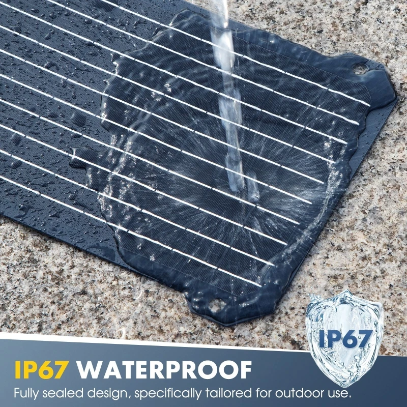 شاحن لوحة طاقة شمسية 15 وات مع مخرج جهد من النوع C/USB لوحة شحن شمسية محمولة للسيارة وكاميرا الهاتف المحمول والكمبيوتر اللوحي