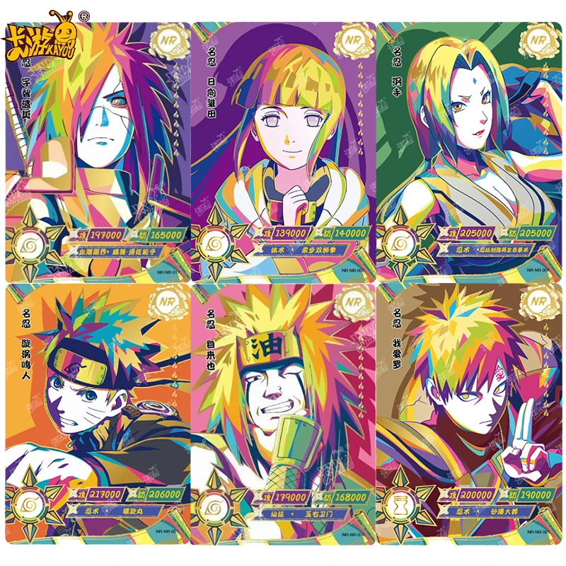 KAYOU Genuine Naruto NR Card Hyuga hinata Uzumaki naruto Sasuke Uchiha Obito Gaara Jiraiya Anime Collection Cards Boy Toy Gift