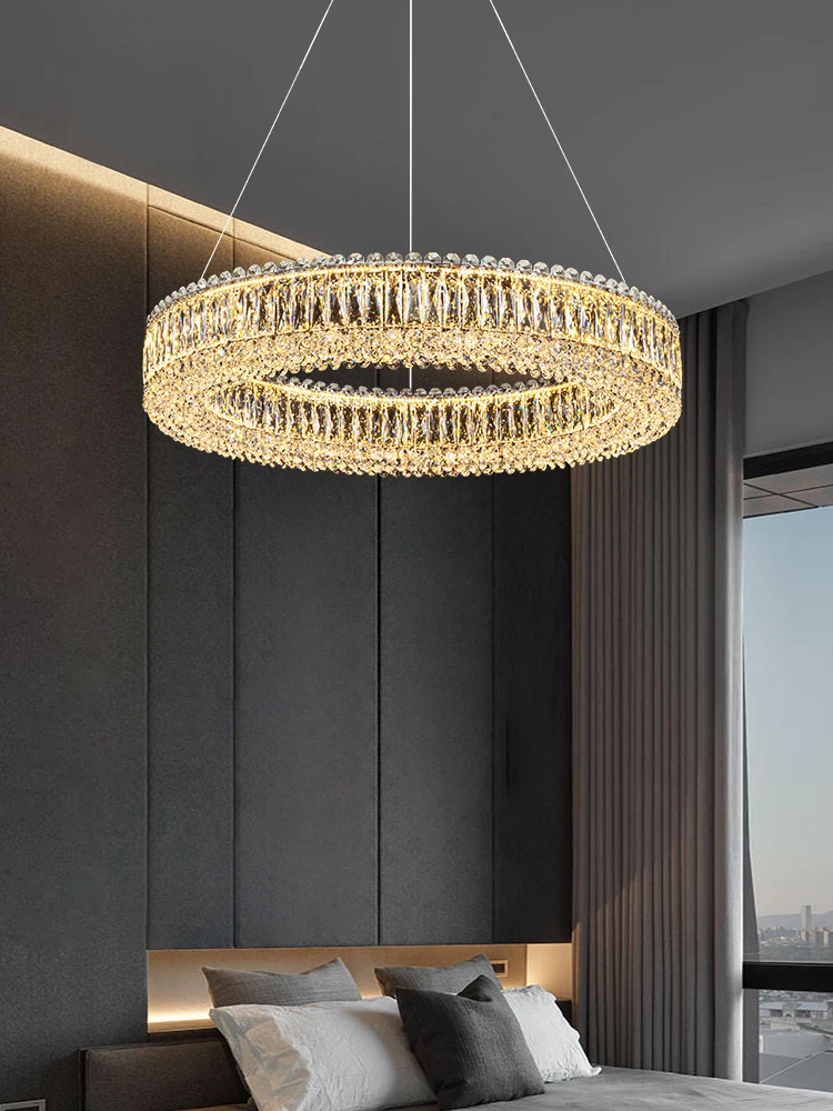 

Modern Crystal Chandelier Luxury Nordic Ceiling Pendant Light Living Room Dining Room Bedroom Led Home Lighting Deco Fixtures
