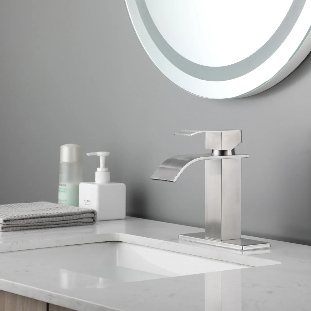 

Waterfall Spout Bathroom Faucet,Single Handle Bathroom Vanity Sink Faucet Bathroom Accessories Bathroom Faucet