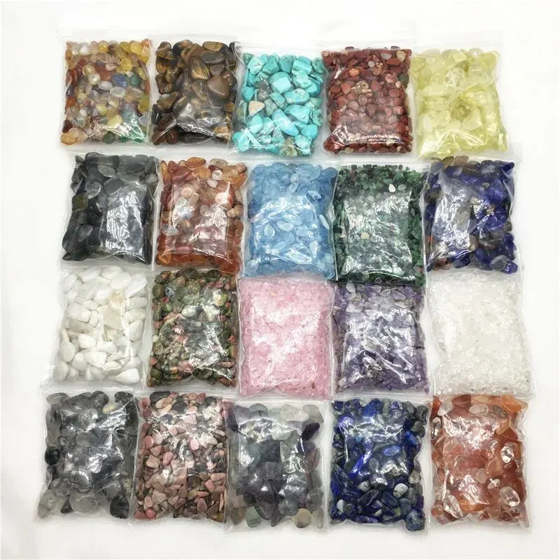 Pierre naturelle en vrac pour aquarium, éclats de quartz, cristal poli, gravier, œil de tigre clair, Lapis Lazuli Harvey, 100g