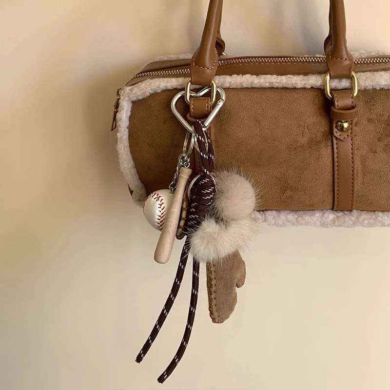 

1Pcs Mitten Girls Key Ring New Baseball Keychain Women Fashion Accessories Mobile Phone Bag Pendant Hanging Rope Car Ornament