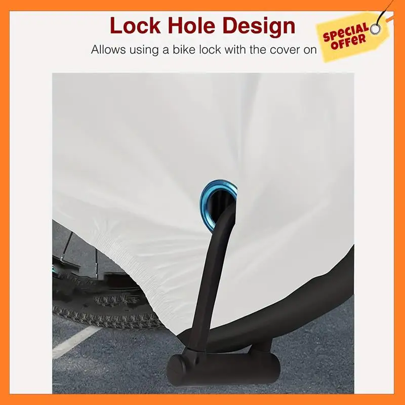 

AD08-Waterproof Bike Cover With Lock Hole - Protect Your Bicycle From Rain, Sun, And Dust - Fits Most Bikes