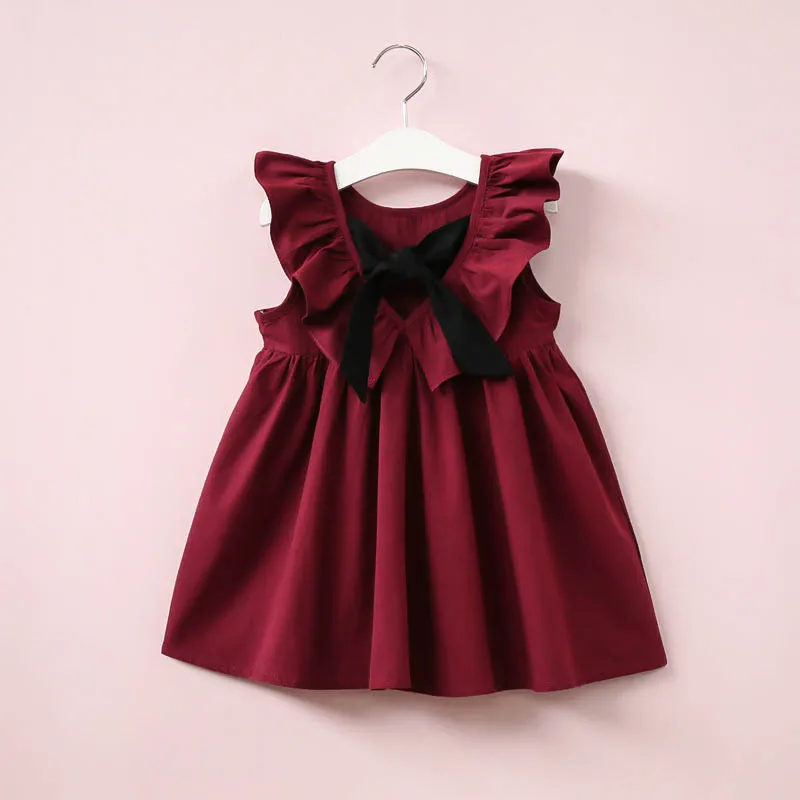 

Summer Kids New Baby Kids Kids Girl Bow Pleated Backless Skirt Dress Girls Clothes Girl Dress