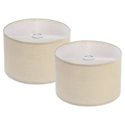2Set Cream Drum Lamp Shades 12