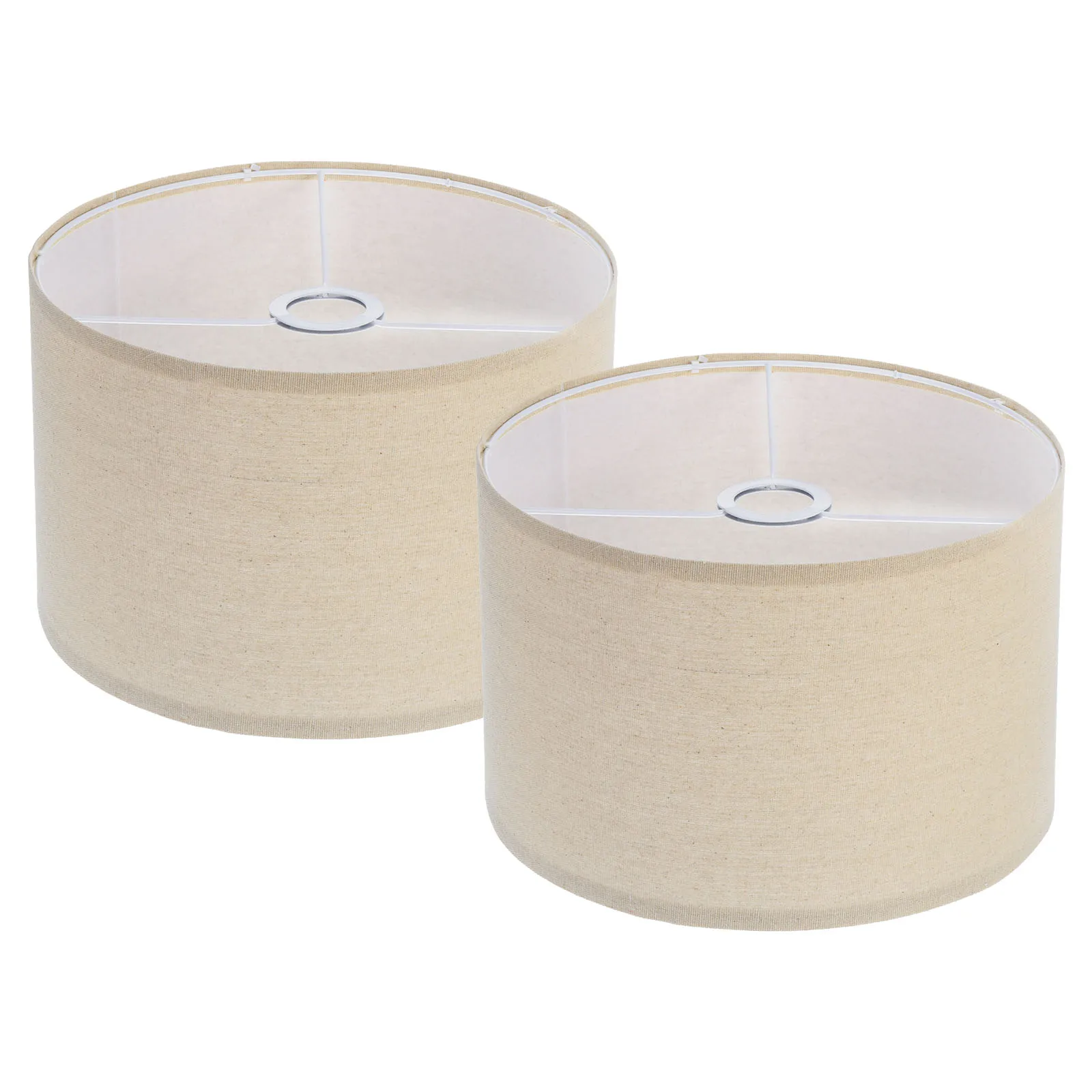 2Set Cream Drum Lamp Shades 12