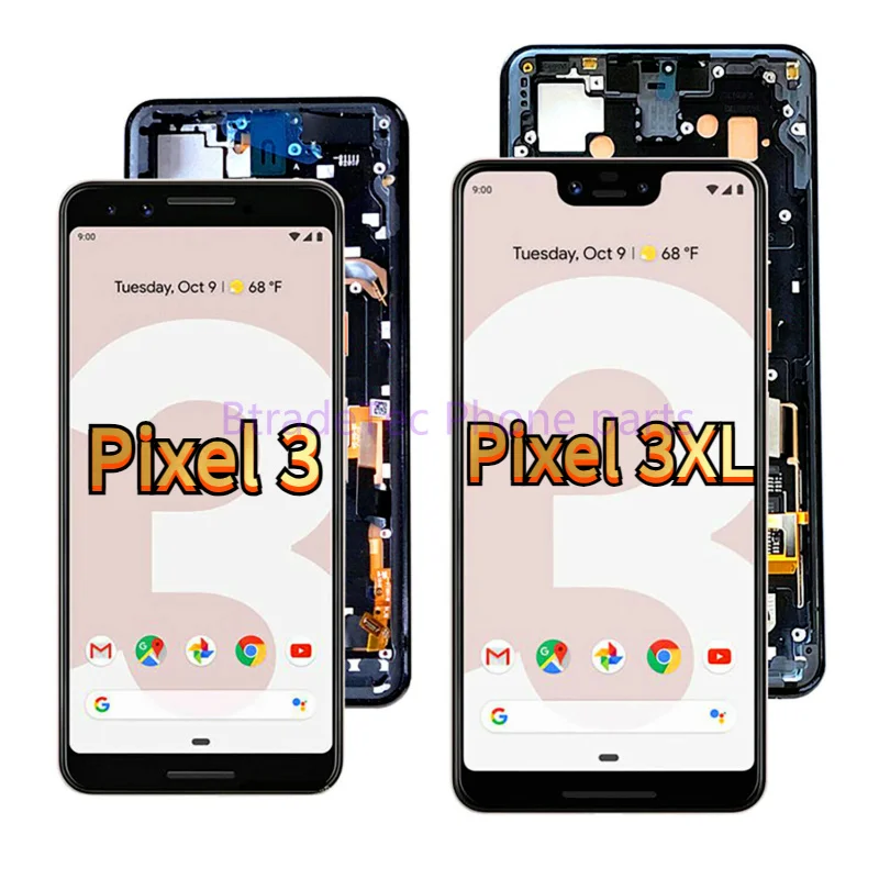 

Оригинальный ЖК-дисплей для Google Pixel 3/Pixel 3 XL, дигитайзер сенсорного экрана в сборе с рамкой