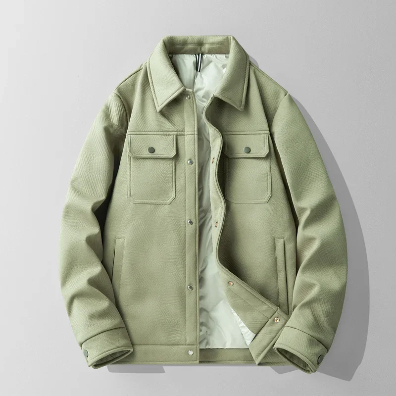 

New Mountaineering Cotton-padded Jacket for Men Light and Thin Winter Down Jacket Casual Thickened Lapel Winter Duck Down Jacket