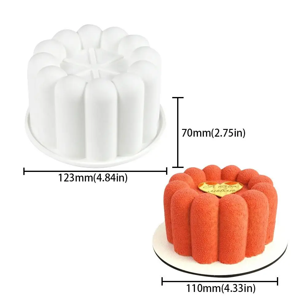 E2 Round Flower Design Bento Cake Silicone Mold Silicone Material Gypsum Making Chocolate Mousse Mould Dessert Make Pudding Mold