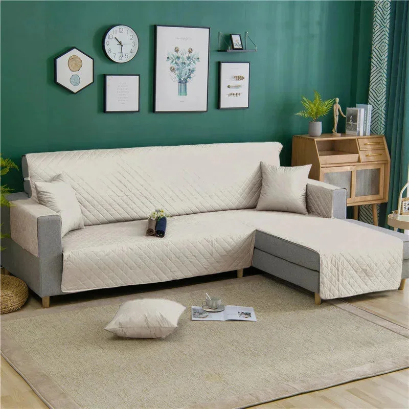 One-piece Pet Scratch Resistant Sofa Cover L Shaped Corner Sofa Protector Mat For Living Room Cat Dog Non-slip Slipcover