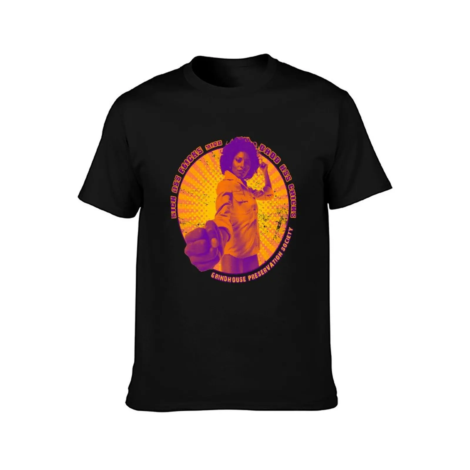 Gifts Pam Grier Kick Ass Flicks With Badd Ass Chicks lil Kim Rap Hip Hop 90S Homage T-Shirt, Summer Casual Cotton Tee