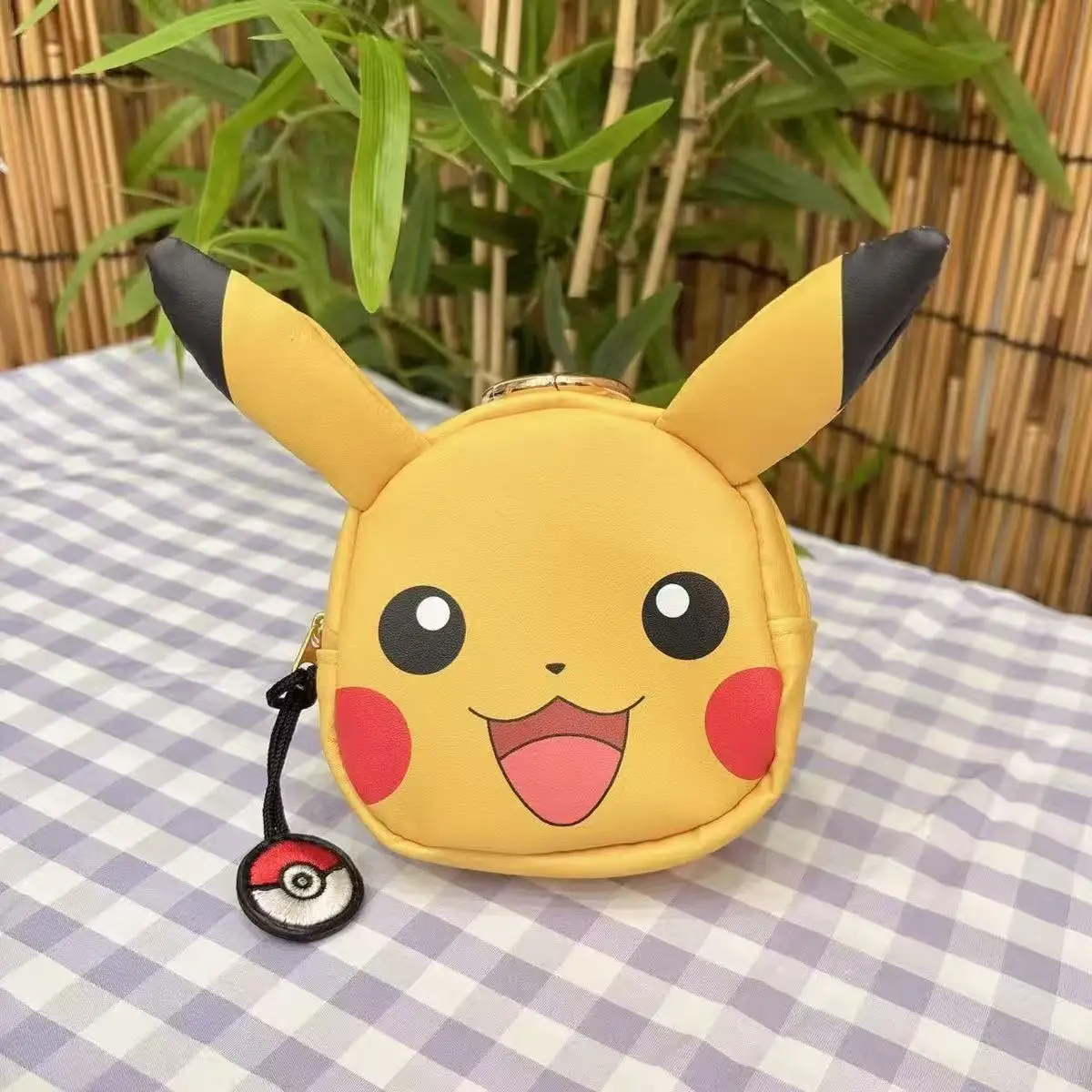 Cute Anime Pokemon Pikachu Gengar Face‑shaped Zipper Coin Purse Cartoon Mini Storage Wallet Small Change Pouch Gift view 3