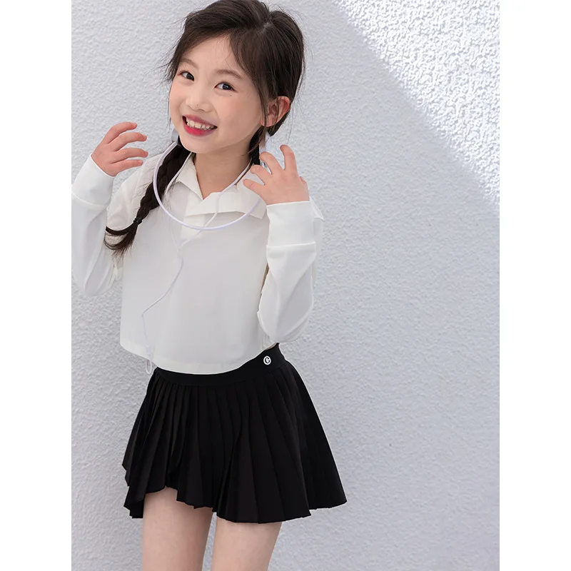 Girls' Sports Skirt Spring/Summer 2024 New Children's Joker Tennis Skirt Large Children's Fashion Pleated Skirt