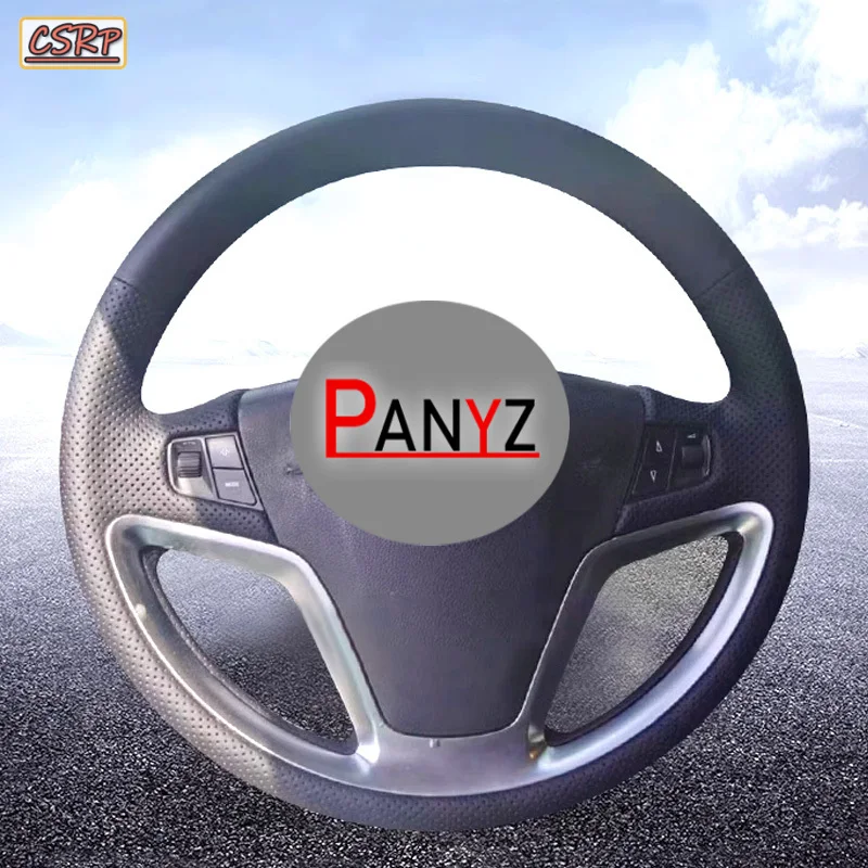 Custom Car Steering Wheel Cover for Opel Antara Saturn Vue Vauxhall Antara 2006-2017 Braid Black Leather Non-slip Car Accessory