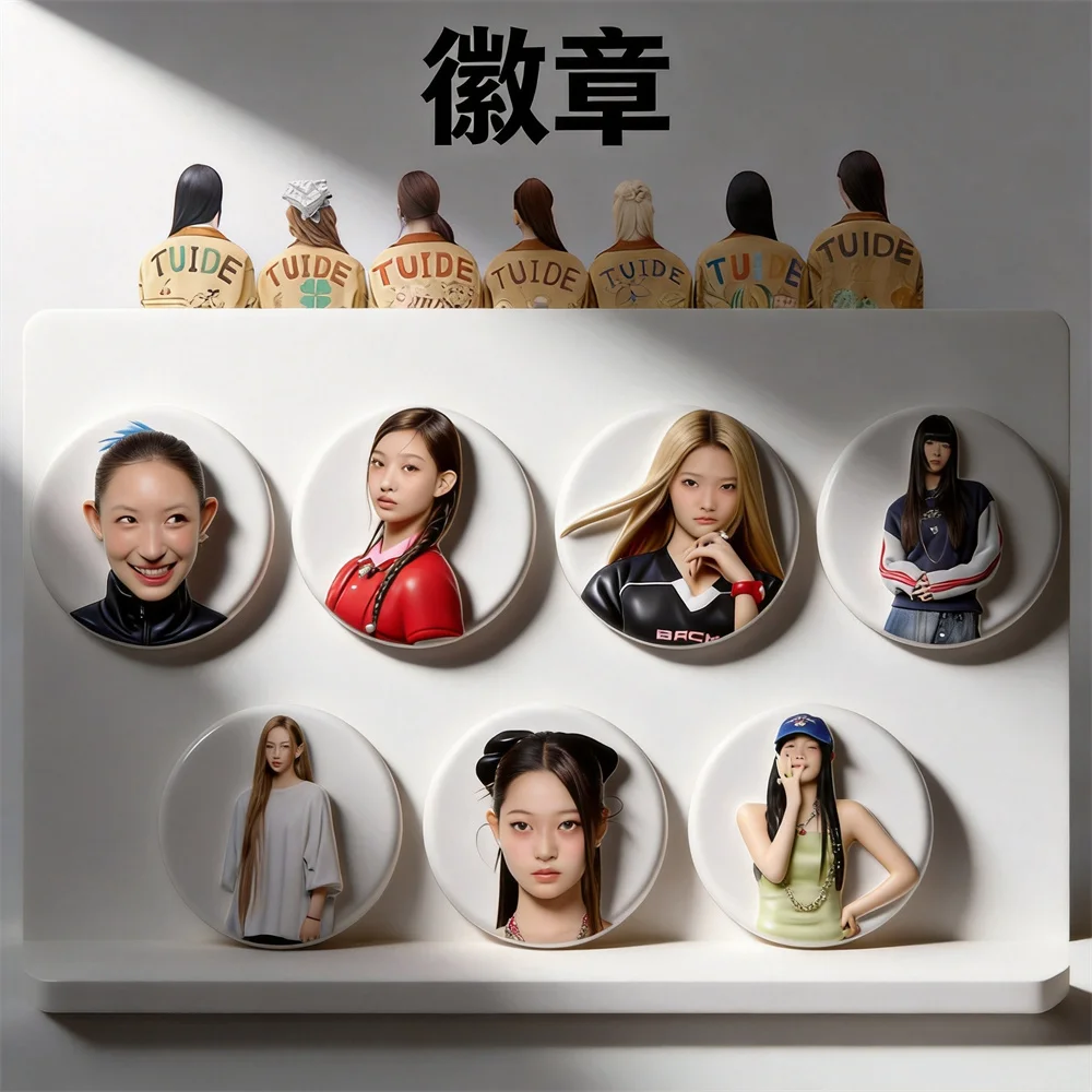 Новый круглый значок HD группы Girls Group TUIDE: Елена, Джа, Саки, Се Хээ, Ихани, Сеён. Акриловый брелок, брошь для сумок, декор для фанатов.