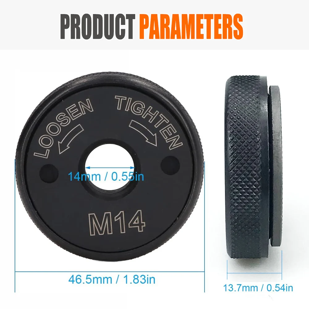 Portable M10/14 Thread 115mm/125mm Angle Grinder Accessory Inner And Outer Nut Tool Locking Nut Clamp Electric Chuck Replacement