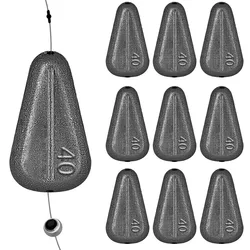 10g-100g Flat Heart-Shaped Fish Weight Fishing Sinker Sinkers Fishing Tackle Fishing Accessories