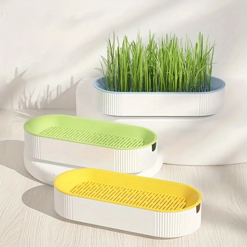 Cat Grass Planting Box(Without Seeds), Planting Hydroponics Box, Garden Seed Sprouter Tray, Seed Sprouting Trays Set