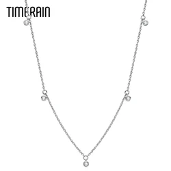 Naszyjnik 2.5mm Bubble Moissanite dla kobiet 100% 925 srebrne okrągły diamentowy łańcuszek na szyję dziewczyny prezent biżuteria 16 + 2 cale