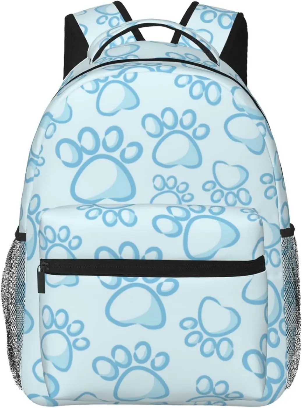 Cute Blue Dog Paw Print Lightweight Laptop Backpack for Women Men College Bookbag Casual Daypack Travel Bag