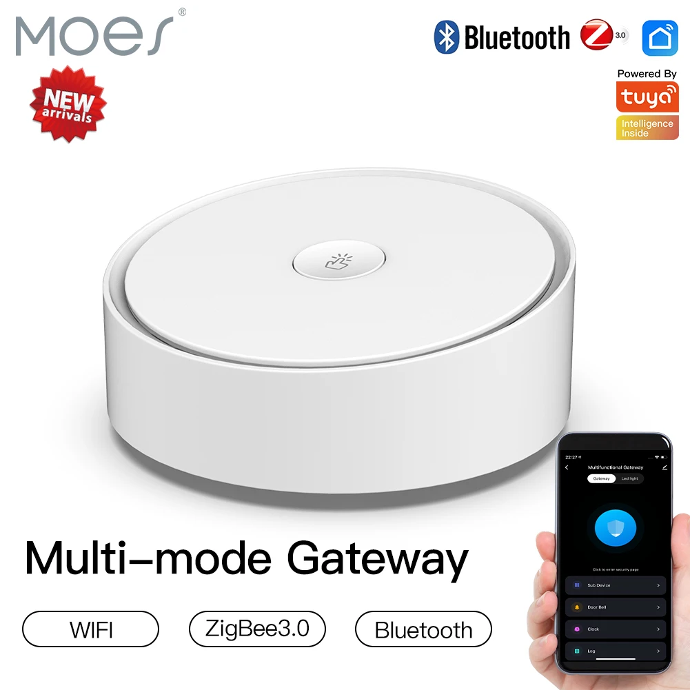 MOES Tuya Multi-mode Gateway ZigBee WiFi Bluetooth Mesh Hub Smart with Life APP Wireless Remote Controller via Alexa Google Home