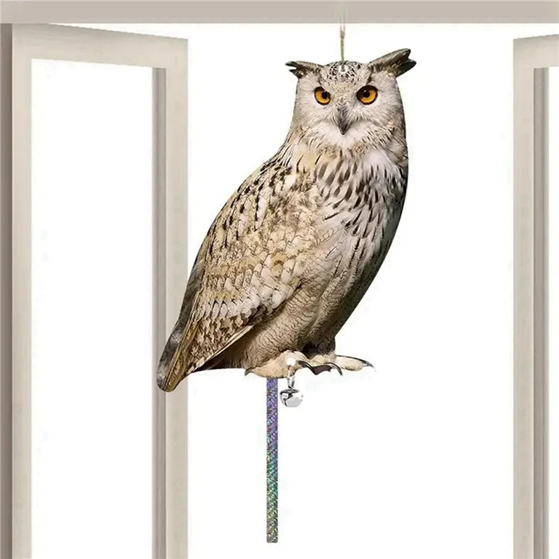 

A98E-3X Acrylic Bird Repeller Simulation Owl Reflective Bird Repeller Owl Orchard Balcony Garden Bird Repeller Decoration