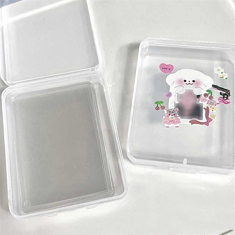 INS Transparent Plastic Storage Box  Kpop Photocard Storage Box Photo Card Collection Organizer Box School Stationery