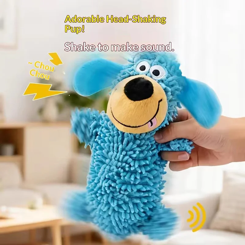 Plush Squeaky Dog Toy Teething Molar Chew Resistant Interactive Self Play For Small Medium Puppy Dogs Anti Boredom Pet Supplies