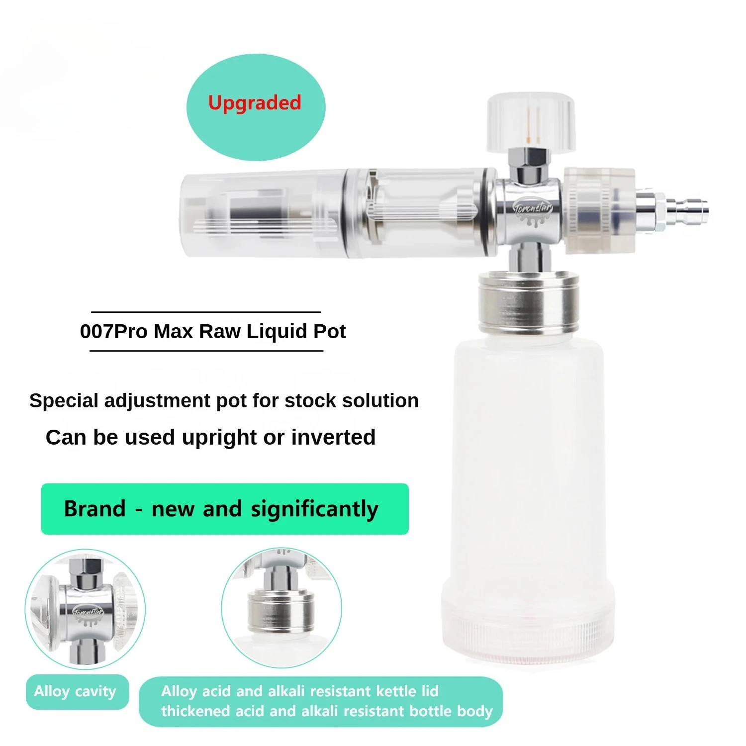 Adjustable 100ml Acid Alkali Resistant Foam Cannon 1/4 Quick Connect Pressure Washer Foam Sprayer for Car Washing Home Cleaning