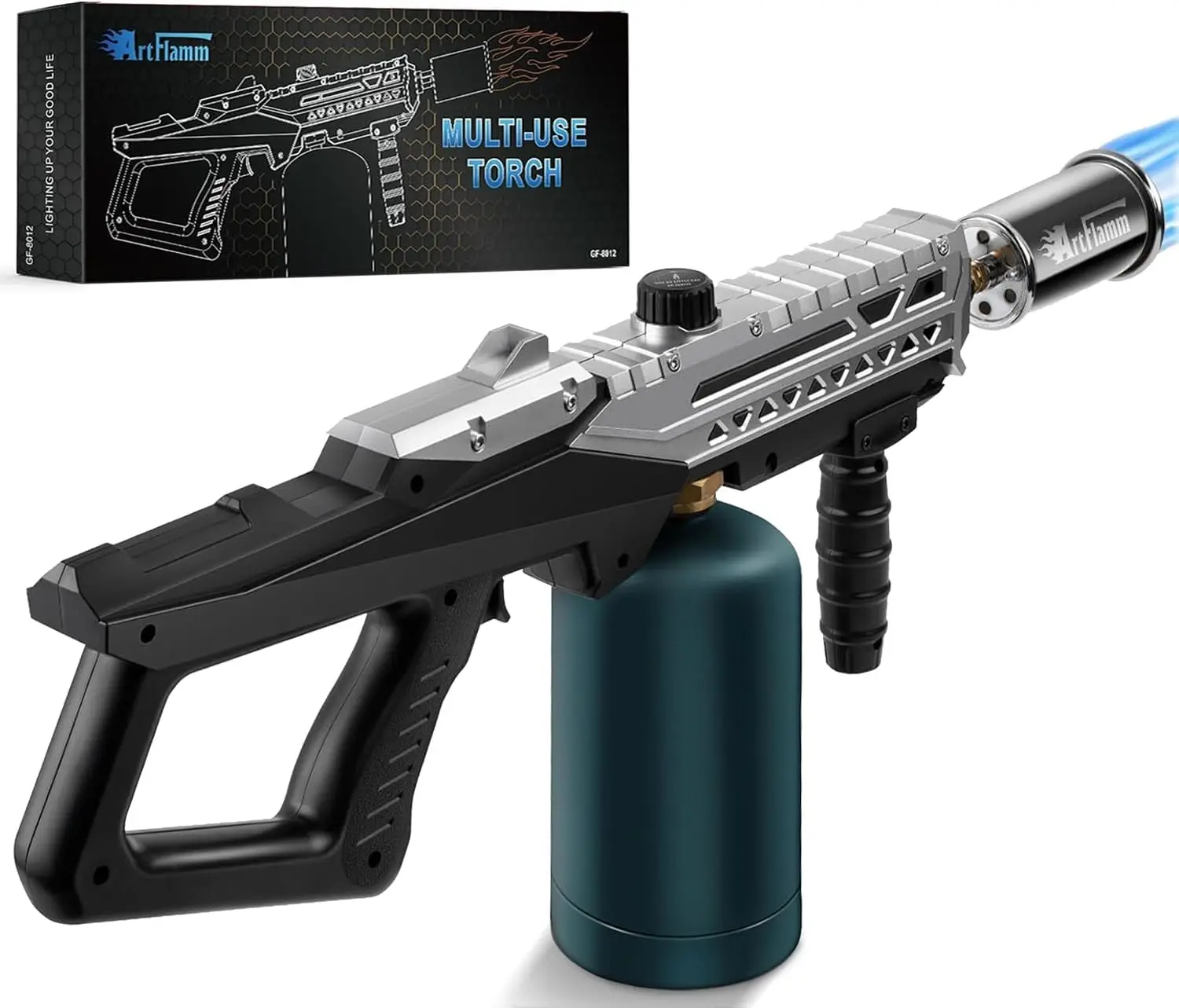 

Adjustable Propane Torch Gun for BBQ, Camping, Charcoal Lighter & Fire Starter, Powerful Flamethrower Blowtorch