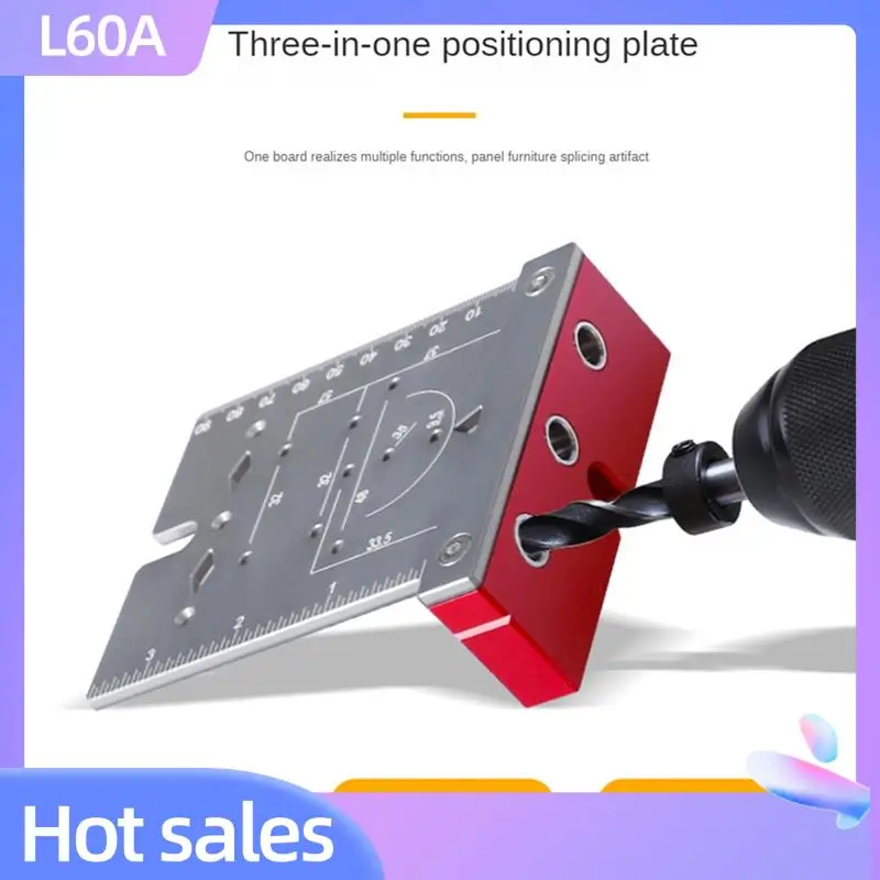 

L60A 35Mm Hinge Punching Locator Hinge Boring Jig With Inch Metric Scale Multi-Function Woodworking Drilling Locator Easy Instal