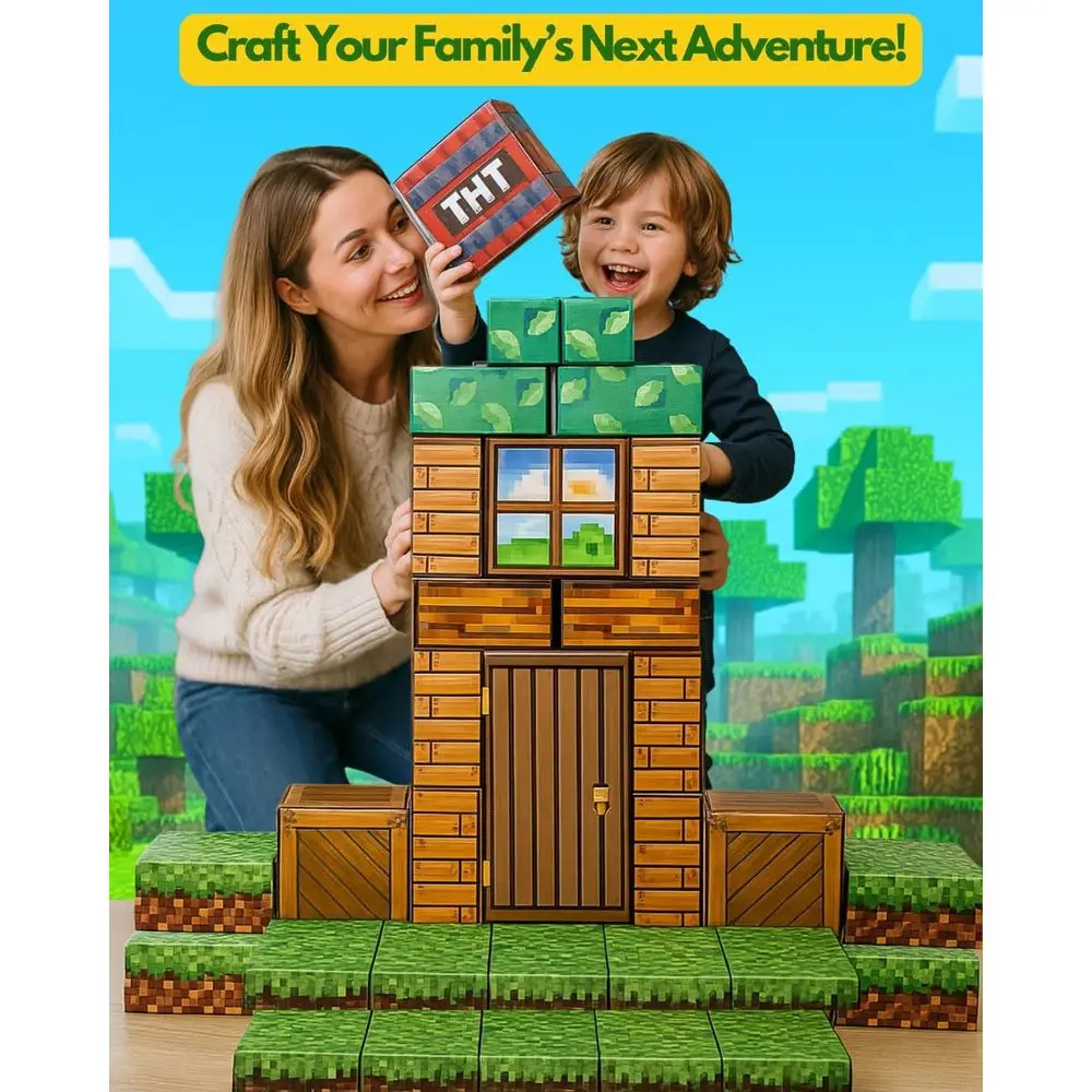 مجموعة مكعبات بناء من الورق المقوى المكونة من 100 قطعة للأطفال: كتل كبيرة للعب الإبداعي والتعلم المبكر