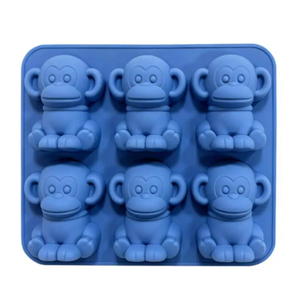 Soft Silicone Ice Tray 3d Ice Mold Silicone Ice Tray with Leak-proof Lid Monkey-shaped 3d Mold for Cubes Chocolate Jelly Mini