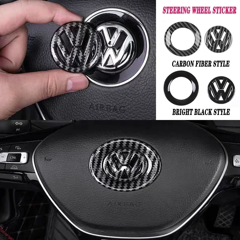 

Наклейка-декор для руля с узором под карбон ABS, аксессуары для VW GTI R Line Polo Golf 5 6 Passat Scirocco