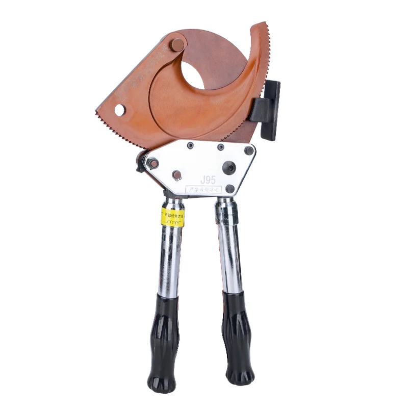 Manual Ratchet Cable Cutter with J40/52/75/95 Gear System Steel Strand Wire Clamp for Copper Aluminum Cables
