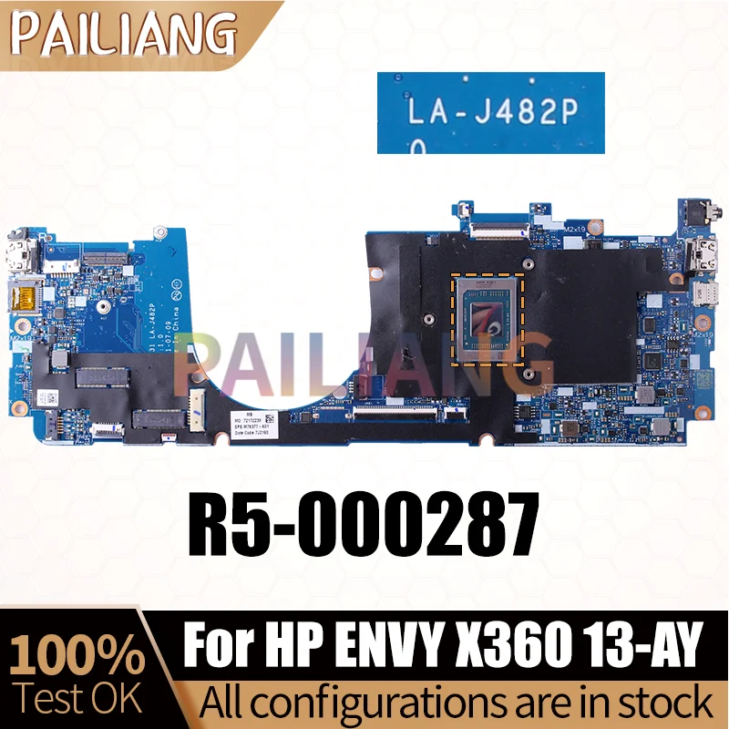 For HP ENVY X360 13-AY Notebook Mainboard LA-J482P R5-000287 M76377-601 Laptop Motherboard Full Tested