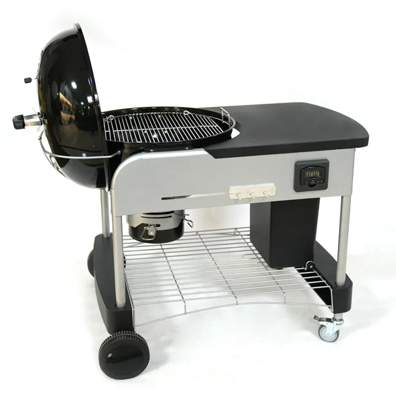 

Luxury Multifunctional Grill Commercial 22.5 Inch Charcoal Grill Cart Outdoor BBQ Food Car Stove