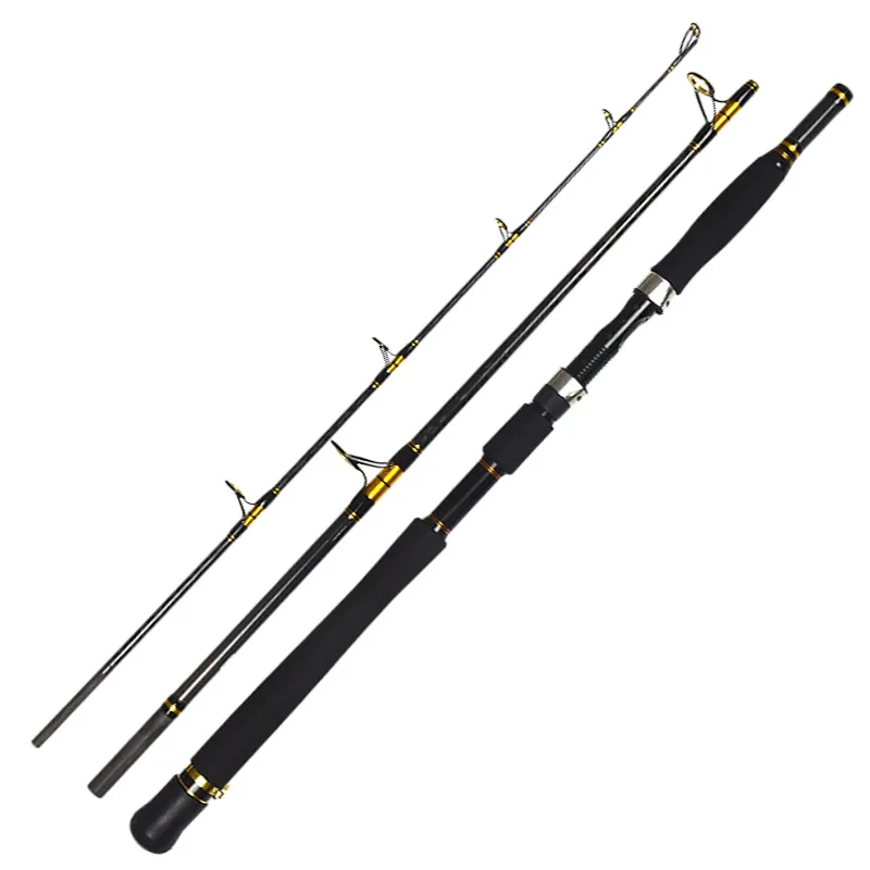 

Three portable super hard boat fishing rod 2.1m No. 100 iron plate deep sea anchor Lei strong sea fishing rod wholes