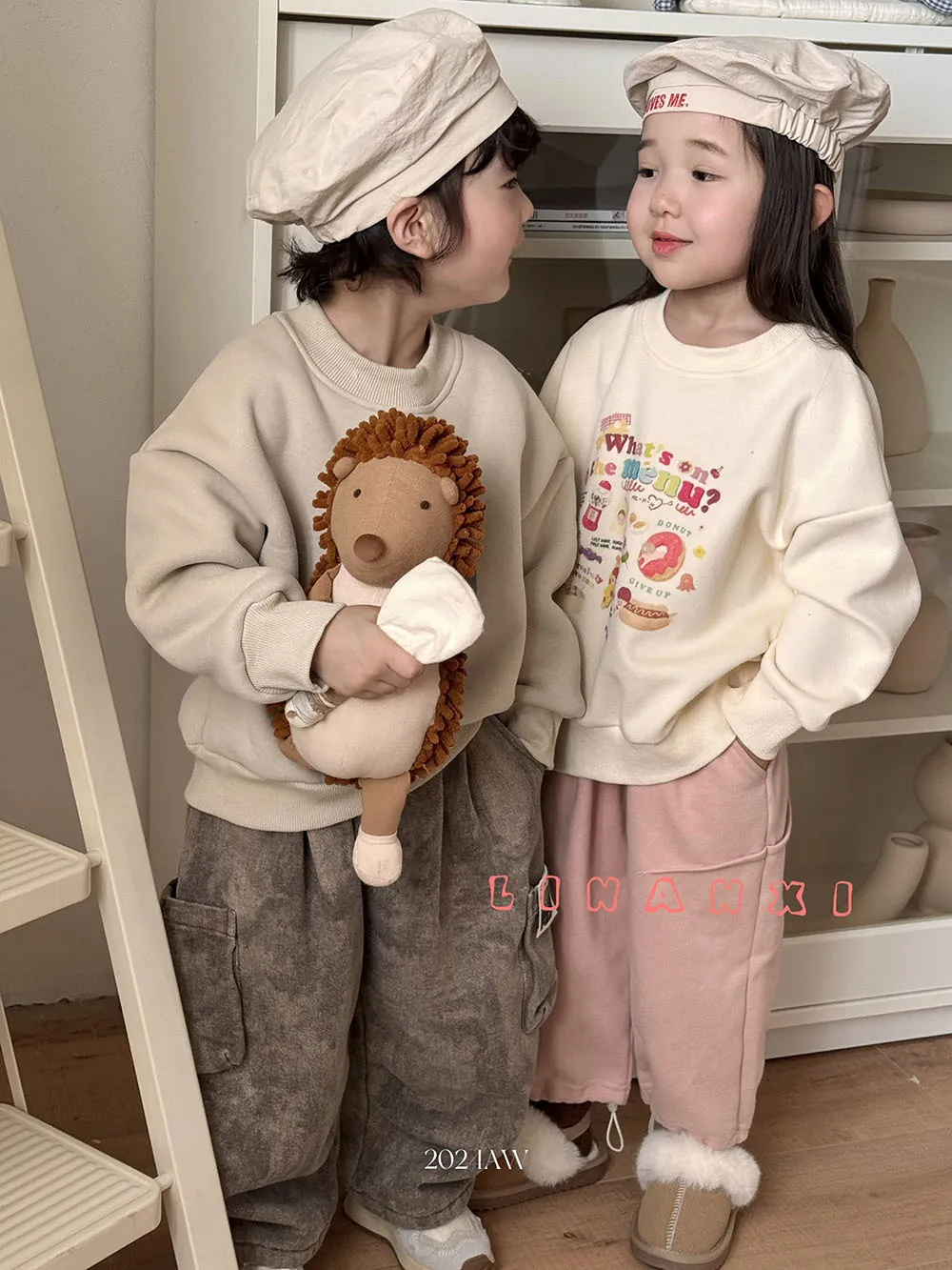 2024 Fashion Winter Baby Pants Boys Warm Sweatpants Girls Thick Cargo Pants Toddler\'s Casual Trousers Overalls 2-6 Years Clothes