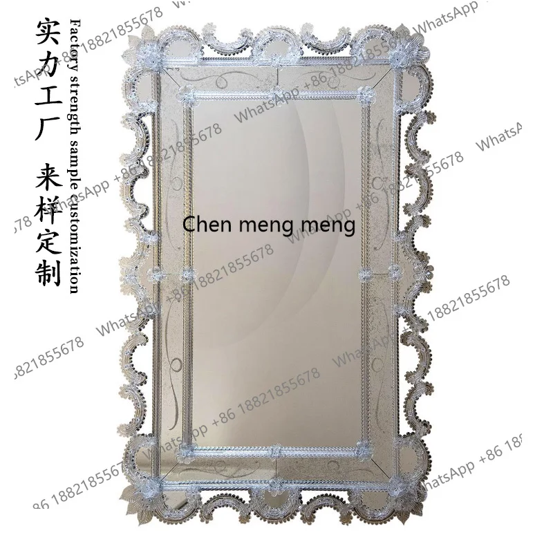 Candle Holder Leather Bag Wedding Decoration Wall-Mounted Makeup Mirror Dowry Use Yuelanju Custom Mirror Home Entry